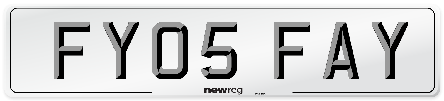 FY05 FAY Number Plate from New Reg